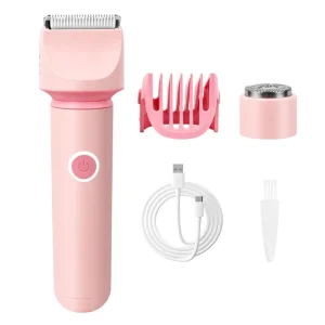 2 in 1 Bikini Trimmer for Women Electric Razors Shaver IPX7 Waterproof Rechargeable Facial and Pubic Hair Remover