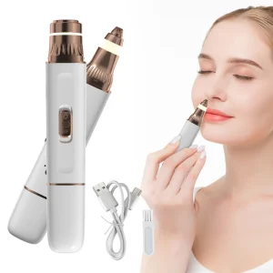 2 in 1 Double Head Dual Motor Electric Eyebrow Trimmer Facial Hair Remover for Women 600mAh Rechargeable Battery 90 Mins Working