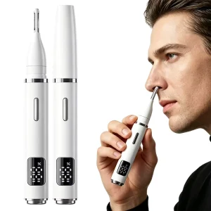 2 in 1 Electric Nose Ear Hair Trimmer Dual Edged Stainless Steel Blade Painless Portable Men Facial Hair Removal Groomer