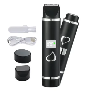 2 in 1 Men’s Cordless Electric Shaver Washable Flat Blade Razor for Body Grooming Household Car Use Waterproof