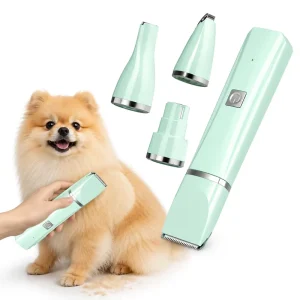 4 in 1 Low Noise Portable Pet Grooming Kit Cordless Rechargeable Dog Cat Clipper ABS Stainless Steel Washable