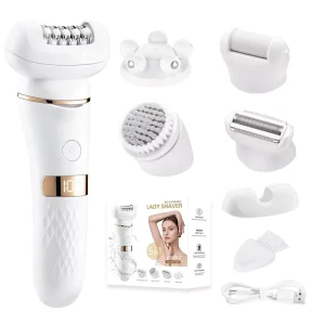5 in 1 Multifunctional Lady Shaver IPX7 Waterproof Painless Bikini Groin Trimmer Electric Full Body Hair Tweezer Household