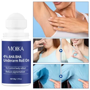 50ml AHA BHA Extract Roll On Liquid Antiperspirant Deodorant Underarm Purifying Odor Body Roller Long Lasting Prevents Odour