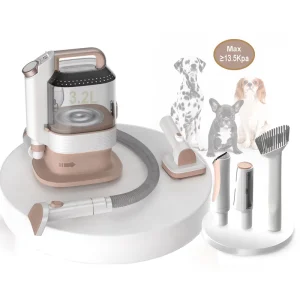 6 in 1 Pet Grooming Vacuum Kit 3.2L Large Capacity Low Noise Electric Clipper Waterproof Pet Hair Remover Vacuum Cleaner