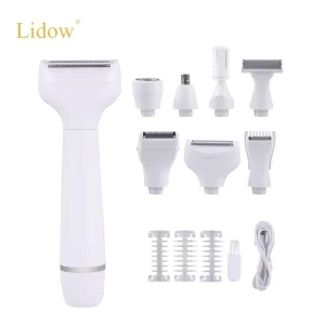 7 in 1 Ladies Trimmer Lip Shaver Facial Hair Remover Rechargeable Cordless USB Lady’s Grooming Set for Women