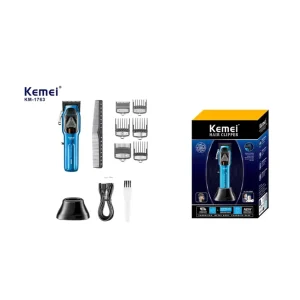 9000rpm Pro Cordless Electric Barber Mens KM 1763 Hair Clippers Rechargeable Hair Trimmers for Salon