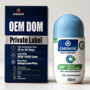 Antiperspirant Roll On Deodorant for Private Label OEM with Custom Formula and Low MOQ 48 Hour Protection 50ml