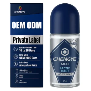 Antiperspirant Roll on Deodorant for Men with Cooling Effect 72 Hour Sweat and Odor Protection Long Lasting Fresh 50ml