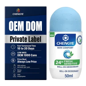 Antiperspirant Roll on Deodorant for Sensitive Skin with 48 Hour Sweat Odor Control Alcohol Free Long Lasting Fresh 50ml