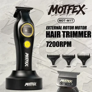 BRD MotFexM1T Brushless Motor Cordless Outer Rotor BLDC Hair Trimmer Professional Electric Hair Clipper With Charging Stand Base