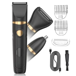 Ball Shaver for Men 3 in 1 Multifunction Body Trimmer for Nose Balls Groin Legs Chest Hair Removal LED Display Electric Razor