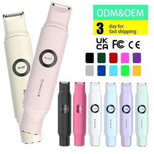 Bikini Trimmer Women Waterproof Dual Ceramic Blade Rechargeable Electric Razor 2-in-1 Painless Hair Removal Household