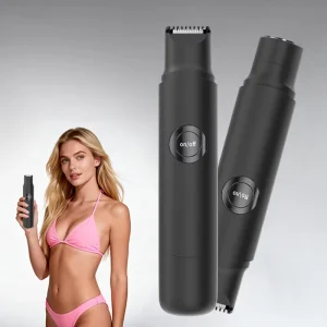 Bikini Trimmer for Women Dual Head Face Shaver Painless Hair Removal Face/Body/Intimate Areas Household Use
