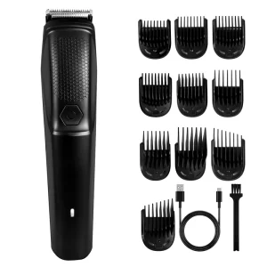 Cordless Hair & Beard Trimmer Rechargeable Cordless Hair Clipper & Beard Trimmer with 10 Guide Combs for Men