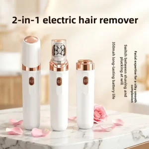 Cross border 2 in 1 Electric ABS Dual Head Facial Plucker Shaver Epilator Mini Hair Removal Device for Face Cleaning Grooming