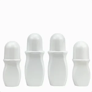 Custom Logo PP Roll On Deodorant Bottles 30ml 50ml 60ml White Curved Antiperspirant Roller Ball Packaging for Body Essential Oil