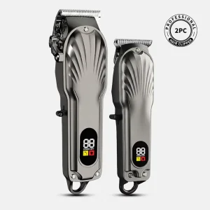Custom Professional Electric Hair Clipper Kit Men Cordless Beard Trimmer 2pc Accessory Barber Machines Chargeable