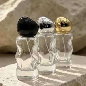 Custom Unique Small 30ml 50ml Irregular Clear Perfume Container Unisex Luxury Glass Perfume Bottles