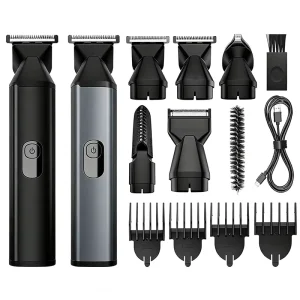 Cuyon Cordless Adjustable Hair Clippers Shaver Beard Trimmer Kit High Quality LCD Display Barber with USB Power Source