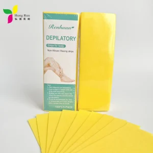 Disposable Wax Depilatory Strips with Nonwoven Fabric and 100% Polyester for Body Hair Removal in Beauty Salons
