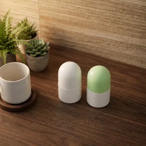 Dome Cap Capsule Shaped Roll on Bottle Empty Plastic Roller Ball Container for Deodorant Antiperspirant Perfume Essential Oil