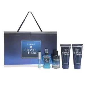 Factory Men Holiday Gift Box Five Piece Perfume Set with Woody Notes Eau De Toilette Travel Size