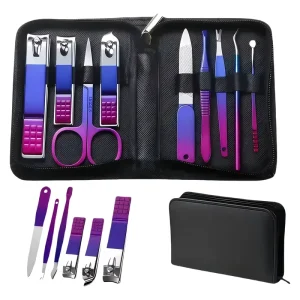 Finger Toe Nail Clipper Pliers Set Carbon Steel Durable Tools Nail Furrow Scissors Ear Picks Nose Hair Trimmer Toenail Clippers