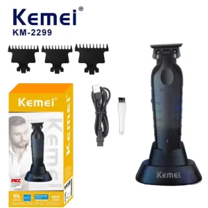For KM 2299 Rechargeable Cordless Hair Trimmer 1200mAh USB Fast Charging Barber Machine with Blades Hair Cutter