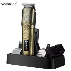 Full Metal Men Grooming Kit 6 in 1 Multifunction Waterproof Hair Clippers Barber Machine Electric Cordless Hair Trimmer