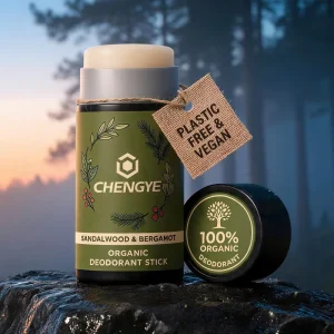 Gentle Natural Deodorant Balm Orange Grove for Sensitive Skin Aluminum Free Plastic Free Non Sticky Long Lasting 50ml