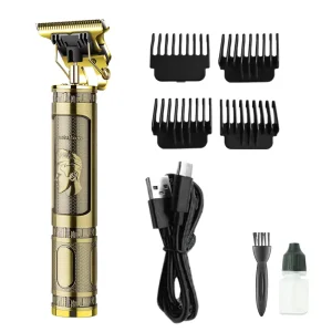 Golden Hair Trimmer Electric Clippers Men Cordless Professional Hair Clipper Cut Machine Wireless Metal CHOICE Usb OEM Power ODM