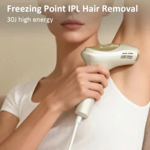 Great Energy Painless Handheld IPL Laser Hair Removal Device Ice Cooling Quartz Lamp Fast Flashing Skin Tone Sensor for Body