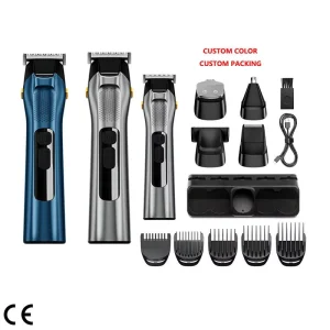 Grooming Kit 5 in 1 IPX6 Waterproof 3 Speeds Adjustment Beard Nose Body Hair Trimmer Shaver for Men