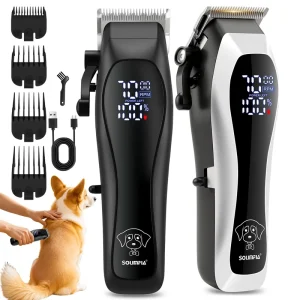 HT 6185 Professional Low Noise Pet Hair Clippers Cordless USB Rechargeable Electric Dog Cat Grooming Trimmer