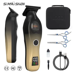 Hair Clipper Kit Powerful 7000RPM DLC Blade Customizable Cordless USB Rechargeable Hair Trimmer for Men LCD