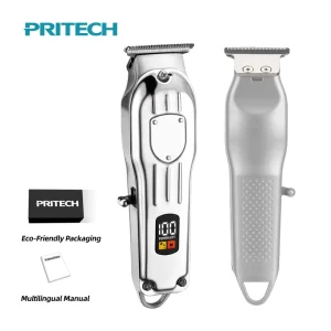 Hair Trimmer Professional Cordless Hair Clipper Barber Cutting Machine Zinc Alloy Body Men Shaving LED