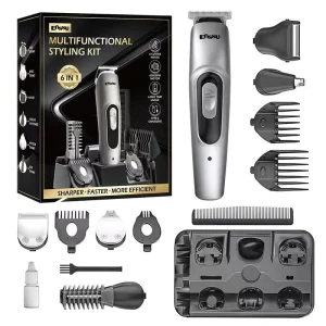 Hair Trimmers & Clippers Multifunctional with 6 Cutter Heads Professional for Men