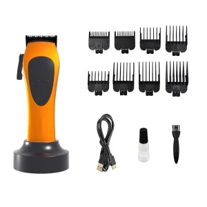 High Speed Electric Clippers with 4000mAh Cell 5w Hair Clippers 8000RPM Hair Trimming Tool 8 Limiters Charge Base USB Cable