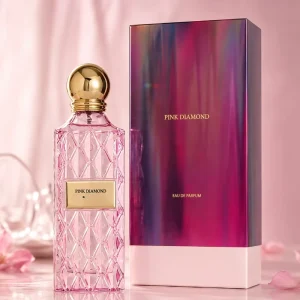 Ibraheem Al Ouraishi Pink Diamond Sakura Authentic Original Eau De Parfum 150ml Pink Diamond Cut Bottle Gold Cap Perfume