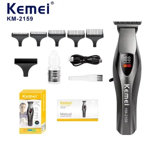 KEMEI Km 2159 Men Cordless Hair Clipper 2000mAh 7500RPM Ceramic Blade USB Charge Metal Hair Engraving Trimmer Supplier