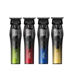 Kemei KM 1859 Zero Gapped Barber Hair Trimmer 8000RPM 5 Speeds Electric Hair Clipper Professional DLC Blade Hair Cutting Machine