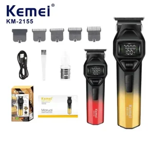 Kemei KM-2155 Cordless Men’s Hair Clipper 7000RPM Speed Adjustable Hair Trimmer 1200mAh Hair Cutting Machine for Barber