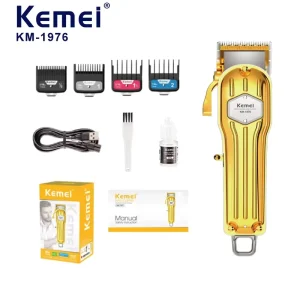 Kemei Km 1976 2500mAh 7000RPM 5w Professional Hair Trimmer USB Charger Adjustable Blades Hair Clipper Appliance CE
