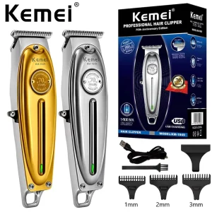 Kemei Km Rechargeable Men Cordless Professional Hair Clipper 1400mAh Li Battery Long Last Quality Golden Trimmer