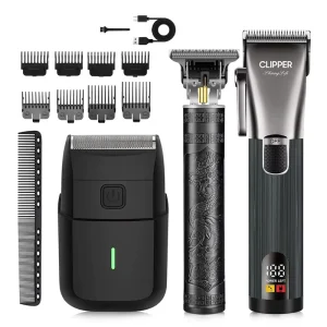 LED Display Rechargeable Electric Hair Clipper Set Barber Hair Trimmer for Household Hotel Use English Operating