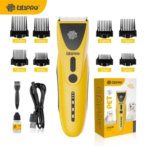 LILIPRO PT306 Professional Ceramic Blade Rechargeable Dog Trimmer Electric Pet Hair Clipper Cordless Cat Grooming Product Kit