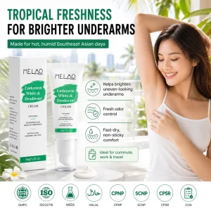 MELAO Cream Deodorant Antiperspirants Natural Smell pH Balancing Absorbs Wetness Customizable Packaging Cream Deodorant