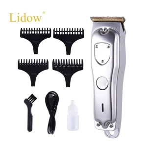 Manufacture Homeuse Compact Size Carving Electric Hair Trimmer Digital Display Metal Electric Hair Clippers