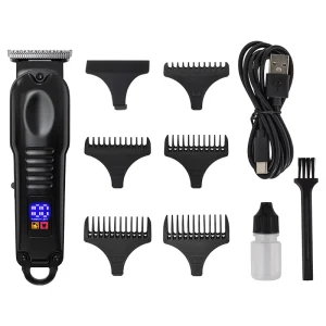 Mini LCD Digital Hair Trimmer Cordless USB Rechargeable Barber Hair Clipper Stainless Steel Blade Self Hair Cutting Beard