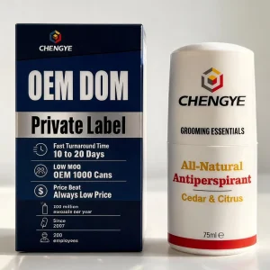 Natural Deodorant Roll On for Private Label OEM with Lemon Bergamot Custom Scent Low MOQ Vegan 75ml